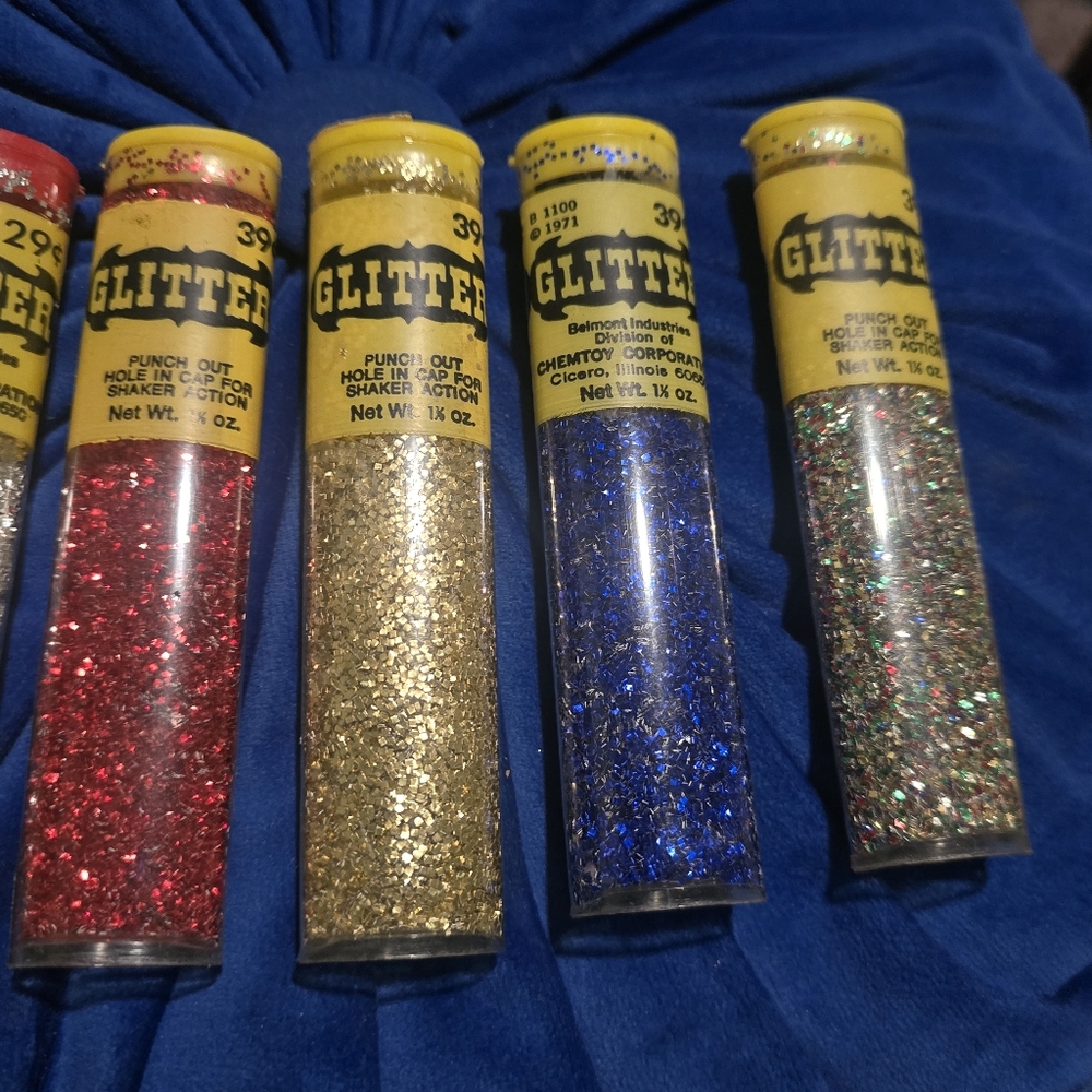 Chemtoy | Lot Of Assorted 70s Glitter Tubes (6) - Picture 3 of 4
